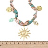 304 Stainless Steel Sun & Resin Fish Pendant Polyester Scarf Necklaces for Women NJEW-D340-03G-5