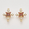 Brass Cubic Zirconia Links connectors X-KK-N216-26B-1
