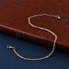 Brass Rope Chain Bracelets for Women BJEW-G735-08RG-2