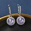 925 Sterling Silver Micro Pave Cubic Zirconia Hoop Earrings EJEW-B147-01B-05-1