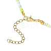Flower Alloy Enamel Pendant Glass Seed Beaded Necklaces for Women NJEW-JN05550-01-5