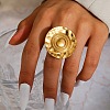 304 Stainless Steel Adjustable Cuff Rings for Women RJEW-F187-01G-2