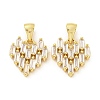 Brass Micro Pave Clear Cubic Zirconia Pendants ZIRC-P115-04G-1