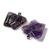 Natural Amethyst Carved Pendants G-B067-01B-2