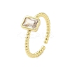 304 Stainless Steel Micro Pave Cubic Zirconia Cuff Rings for Women RJEW-U013-08G-1