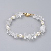 Natural Quartz Crystal Chip Beaded Bracelets BJEW-JB04933-02-1