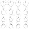 24Pcs 4 Style 304 Stainless Steel Open Back Bezel Pendants PALLOY-UN00029-1