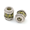 Rack Plating Brass Micro Pave Cubic Zirconia European Beads KK-F089-31P-05-2