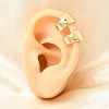 Brass Cuff Earrings EJEW-C186-09G-3