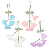 4Pcs 4 Colors Cotton Yarn Pendant Decorations HJEW-FG0001-21-1