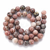 Round Natural Maible and Sesame Jasper/Kiwi Jasper Beads Strands G-S170-8mm-2