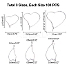300Pcs 3 Styles 304 Stainless Steel Hoop Earring Findings STAS-UN0023-08-5