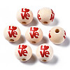 Unfinished Natural Wood European Beads WOOD-S057-066-1