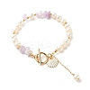 Natural Lavender Amethyst Chip Beaded Bracelet BJEW-TA00032-02-1