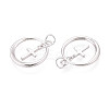 925 Sterling Silver Ring with Cross Pendants STER-N016-103P-2