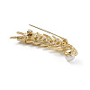 Rhinestone Wheat Brooch Pin with Plastic Pearl Beaded LS-PALLOY-K002-02KCG-01-3