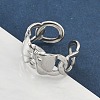 304 Stainless Steel Open Cuff Rings for Women RJEW-A079-11C-P-1