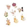 8Pcs 8 Styles Rack Plating Alloy Enamel Pendants FIND-FP0002-65-4