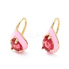 Teardrop Cubic Zirconia Dangle Earrings with Enamel for Women EJEW-P196-01G-01-1