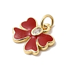 Brass Pave Clear Cubic Zirconia Charms KK-G554-03B-01-2