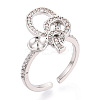 Knot Brass Micro Pave Cubic Zirconia Cup Peg Ring Settings KK-N274-23P-1