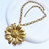 304 Stainless Steel Sunflower Shaped Pendant Necklaces for Women NJEW-L467-03G-2