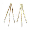 Brass Rhinestone Cup Chain Big Pendants KK-R129-09G-2