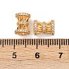 Brass Micro Pave Clear Cubic Zirconia European Beads KK-F906-22G-3