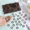 200Pcs Dyed Wood Jewelry Findings Coconut Linking Rings COCO-SC0001-02-3