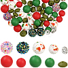64Pcs Round & Rondelle Food Grade Eco-Friendly Silicone Beads SIL-SP0001-19G-1