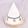 316 Surgical Stainless Steel Moon Heart Star Charm Bracelets BJEW-C125-11P-5