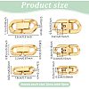 6Pcs 3 Styles 304 Stainless Steel Fold Over Clasps STAS-PH0006-08-2