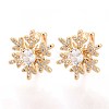 Brass Micro Pave Clear Cubic Zirconia Cuff Earrings EJEW-T047-75G-1