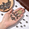50Pcs 10 Styles Antique Silver Plated Metal Alloy Rhinestone European Beads ALRI-YW0001-29-4