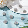 10Pcs 1-Hole Alloy Rhinestone Shank Buttons BUTT-FG0001-28B-4