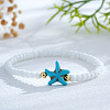 Bohemian White Glass Seed Beaded Bracelets ME2104-1-1