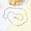 Glass Beaded Necklace with 304 Stainless Steel Clasps NJEW-JN04363-02-2