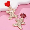 Gingerbread Man Acrylic Dangle Stud Earrings FS-WG762D1-01-2