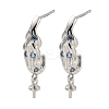 Rack Plating Brass Micro Pave Clear Cubic Zirconia Studs Earrings Finding KK-T072-11P-1