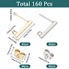 80Pcs 2 Color Rectangle 304 Stainless Steel Stud Earring Findings STAS-SC0008-54-2
