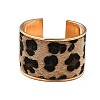 Alloy PU Open Cuff Bangles Bangles BJEW-U014-01G-03-2