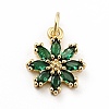 Rack Plating Brass Micro Pave Cubic Zirconia Charms LS-ZIRC-F129-34A-G-1
