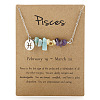 Natural Amazonite & Amethyst & Citrine Chip & Alloy Constellation Pendant Necklaces WGB0CBC-08-1