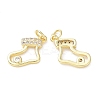 Brass & Cubic Zirconia Charms KK-G469-16G-1