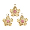 Natural Rhodonite Flower Charms STAS-I325-143G-04-1
