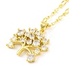 Brass Pave Clear Cubic Zirconia Pendant Necklaces for Women NJEW-S430-03G-02-1