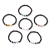 Natural & Synthetic Mixed Gemstone Beads Stretch Bracelets for Women BJEW-JB13202-4