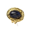 Oval Natural Sodalite Finger Rings RJEW-M063-01G-09-2