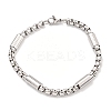 Tarnish Resistant 201 Stainless Steel Box Chain Bracelets for Women LS-BJEW-R318-03C-P-1