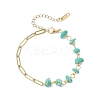 3Pcs Natural Amethyst & Rose Quartz & Synthetic Turquoise Chip Beads Link Bracelets BJEW-JB12530-3
